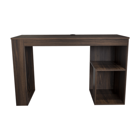 Escritorio Cuera Nogal 120x73.5cm sin Cajones y con Organizador de Libros - ESCRITORIOS | Bylmo