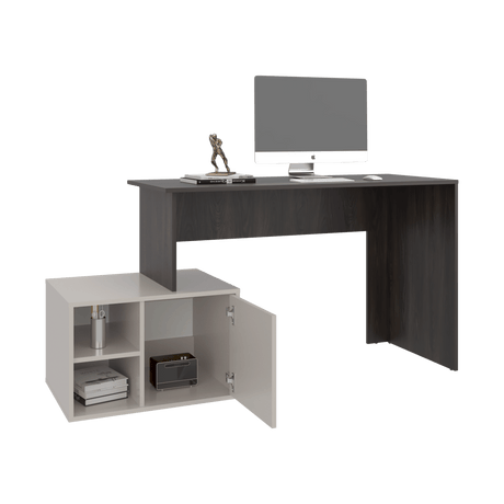 Escritorio Renens Nogal y Capri 151.5x75.6cm sin Cajones y con Organizador de Libros - ESCRITORIOS | Bylmo