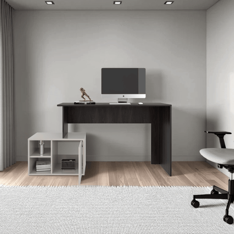 Escritorio Renens Nogal y Capri 151.5x75.6cm sin Cajones y con Organizador de Libros - ESCRITORIOS | Bylmo