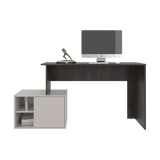 Escritorio Renens Nogal y Capri 151.5x75.6cm sin Cajones y con Organizador de Libros - ESCRITORIOS | Bylmo