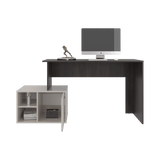 Escritorio Renens Nogal y Capri 151.5x75.6cm sin Cajones y con Organizador de Libros - ESCRITORIOS | Bylmo