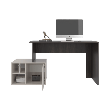 Escritorio Renens Nogal y Capri 151.5x75.6cm sin Cajones y con Organizador de Libros - ESCRITORIOS | Bylmo