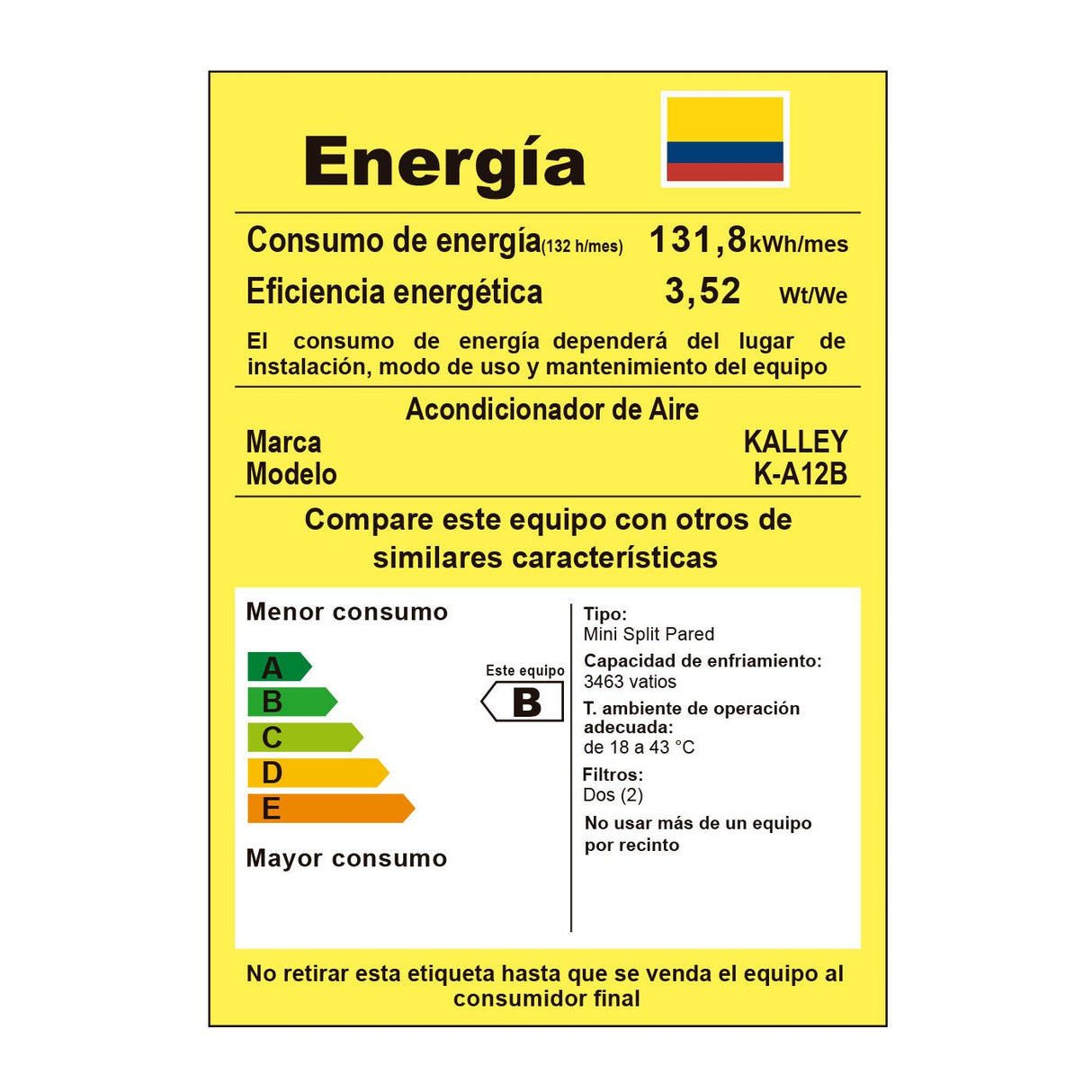 Aire Acondicionado Kalley Split Inverter Blanco Brillante 80.5x29.6cm 220 Voltios con Temporizador y con Control Remoto - AIRES ACONDICIONADOS | Bylmo