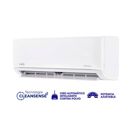 Aire Acondicionado Kalley Split Inverter Blanco Brillante 80.5x29.6cm 220 Voltios con Temporizador y con Control Remoto - AIRES ACONDICIONADOS | Bylmo