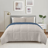 Edredón Acolchado Bicolor Azul y Gris 220x240cm Doble Faz para Cama Doble - TENDIDOS Y CUBRELECHOS | Bylmo