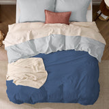 Funda de Duvet Acolchado Bicolor Azul y Gris 220x240cm Doble Faz para Cama Doble - TENDIDOS Y CUBRELECHOS | Bylmo