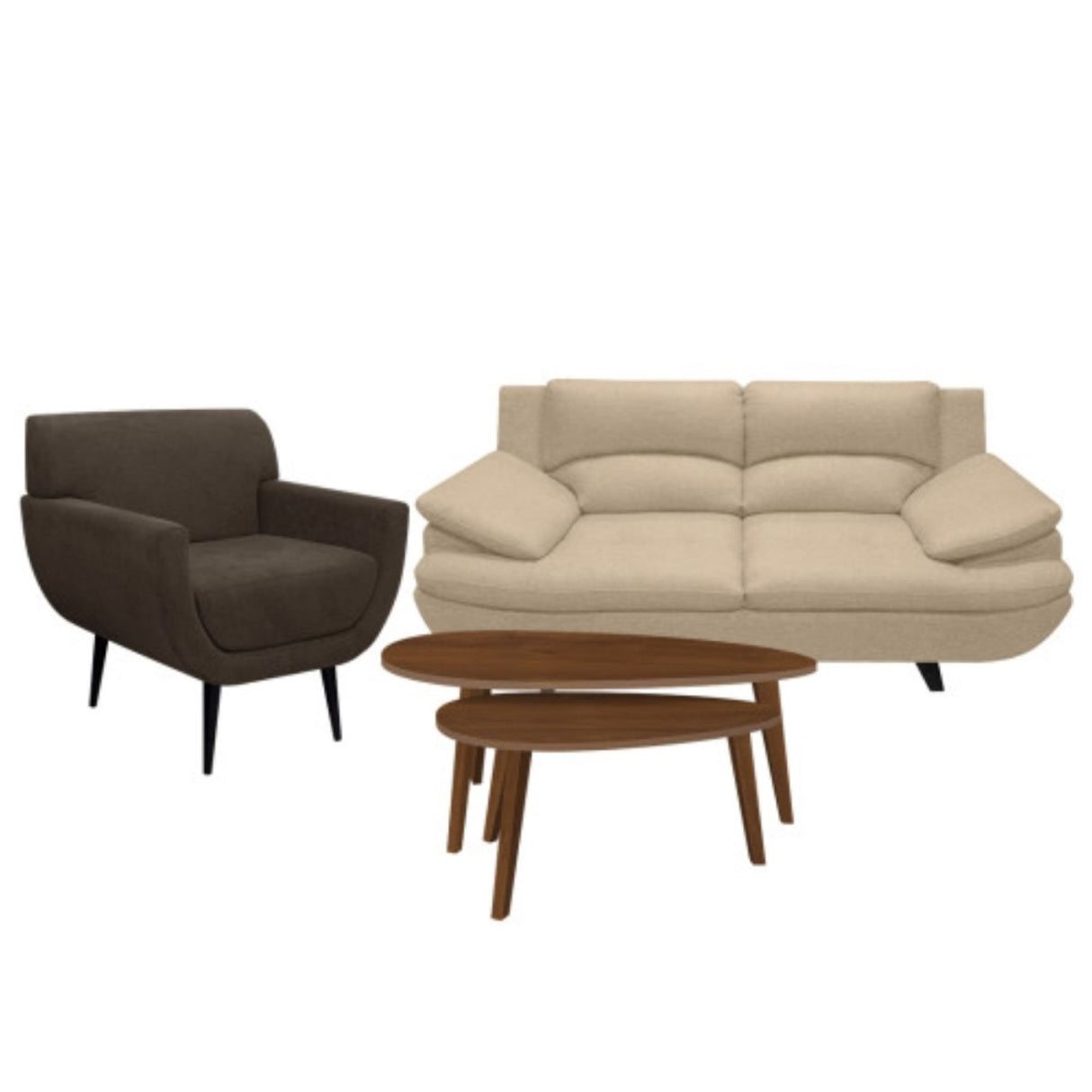 Sala Cindy Beige 180x85cm de Tres Puestos con Apoya Brazos y Resistente a Rasguños - SOFAS Y POLTRONAS | Bylmo