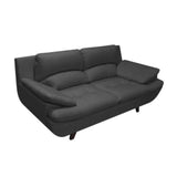 Sala Cindy Negro 180x85cm de Tres Puestos con Apoya Brazos y Resistente a Rasguños - SOFAS Y POLTRONAS | Bylmo