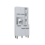 Alacena Malu Blanco 80x173cm con Un Cajón y Cinco Puertas - ALACENAS Y MUEBLES MICROONDAS | Bylmo