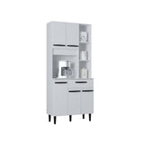 Alacena Malu Blanco 80x173cm con Un Cajón y Cinco Puertas - ALACENAS Y MUEBLES MICROONDAS | Bylmo