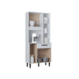 Alacena Malu Blanco 80x173cm con Un Cajón y Cinco Puertas - ALACENAS Y MUEBLES MICROONDAS | Bylmo