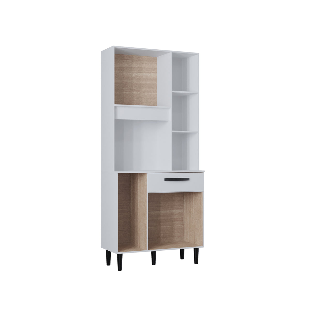 Alacena Malu Blanco 80x173cm con Un Cajón y Cinco Puertas - ALACENAS Y MUEBLES MICROONDAS | Bylmo