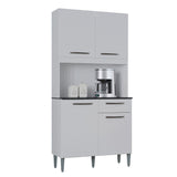 Alacena Livia Blanco 90x190cm con Un Cajón y Cuatro Puertas - ALACENAS Y MUEBLES MICROONDAS | Bylmo