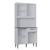 Alacena Livia Blanco 90x190cm con Un Cajón y Cuatro Puertas - ALACENAS Y MUEBLES MICROONDAS | Bylmo