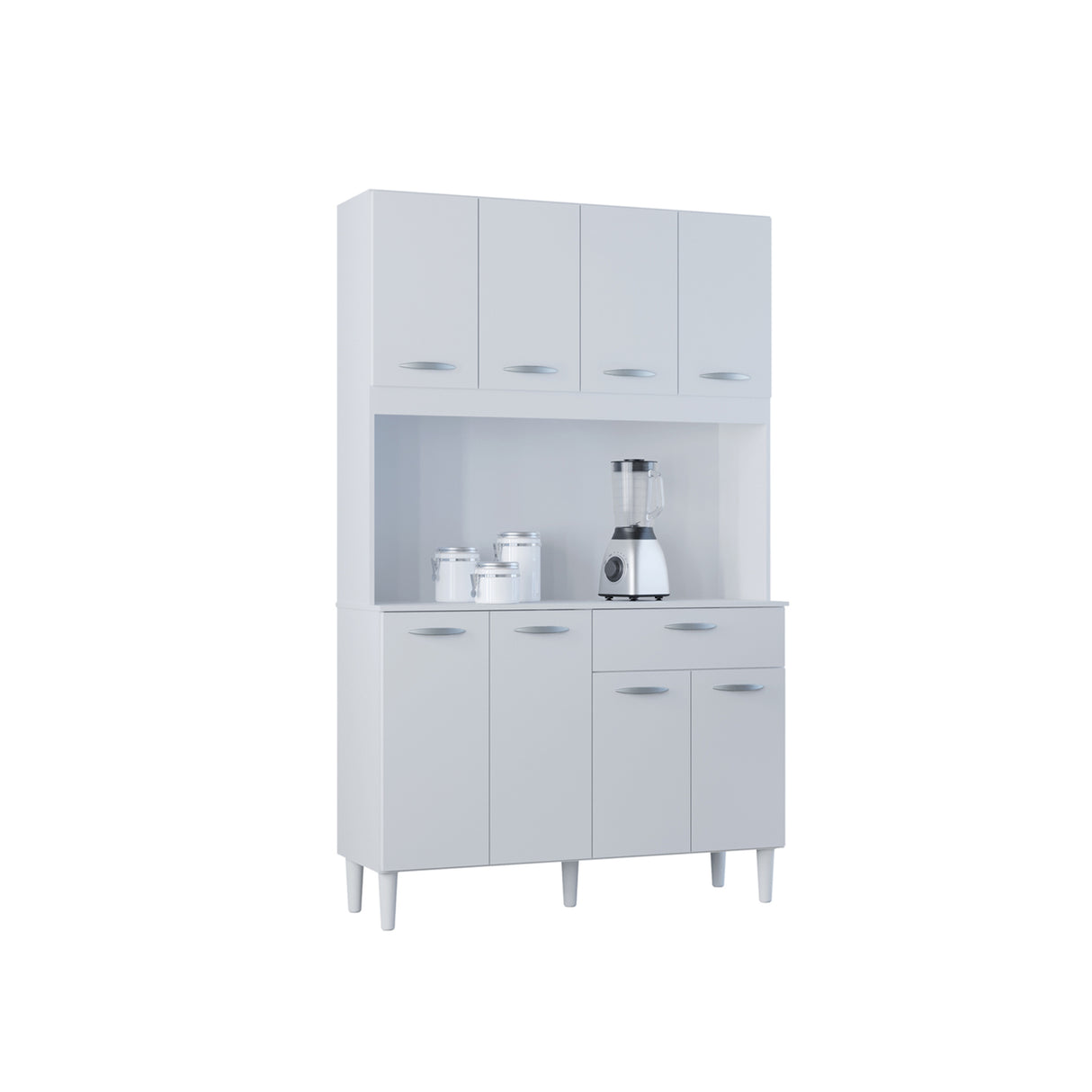 Alacena Cassia Blanco 103x172cm con Un Cajón y Ocho Puertas - ALACENAS Y MUEBLES MICROONDAS | Bylmo