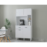 Alacena Duda Blanco 90x172cm con Un Cajón y Cuatro Puertas - ALACENAS Y MUEBLES MICROONDAS | Bylmo