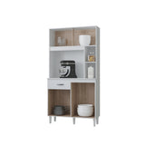 Alacena Duda Blanco 90x172cm con Un Cajón y Cuatro Puertas - ALACENAS Y MUEBLES MICROONDAS | Bylmo
