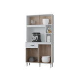 Alacena Duda Blanco 90x172cm con Un Cajón y Cuatro Puertas - ALACENAS Y MUEBLES MICROONDAS | Bylmo