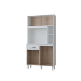Alacena Duda Blanco 90x172cm con Un Cajón y Cuatro Puertas - ALACENAS Y MUEBLES MICROONDAS | Bylmo