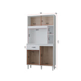 Alacena Duda Blanco 90x172cm con Un Cajón y Cuatro Puertas - ALACENAS Y MUEBLES MICROONDAS | Bylmo