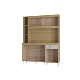 Alacena Duda Castaño y Beige 140x183cm con Un Cajón y Cinco Puertas - ALACENAS Y MUEBLES MICROONDAS | Bylmo