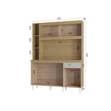 Alacena Duda Castaño y Beige 140x183cm con Un Cajón y Cinco Puertas - ALACENAS Y MUEBLES MICROONDAS | Bylmo