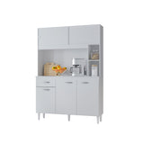 Alacena Duda Blanco 120x172cm con Un Cajón y Cinco Puertas - ALACENAS Y MUEBLES MICROONDAS | Bylmo