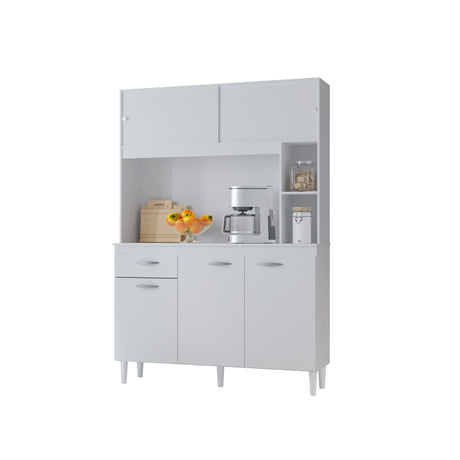 Alacena Duda Blanco 120x172cm con Un Cajón y Cinco Puertas - ALACENAS Y MUEBLES MICROONDAS | Bylmo