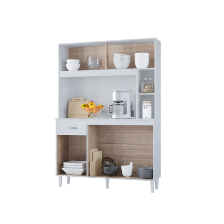 Alacena Duda Blanco 120x172cm con Un Cajón y Cinco Puertas - ALACENAS Y MUEBLES MICROONDAS | Bylmo