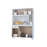 Alacena Duda Blanco 120x172cm con Un Cajón y Cinco Puertas - ALACENAS Y MUEBLES MICROONDAS | Bylmo