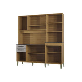 Alacena Elisa Castaño y Beige 180x200cm con Dos Cajones y Diez Puertas - ALACENAS Y MUEBLES MICROONDAS | Bylmo