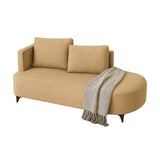 Sala Dubai Plus Beige y Amaretto 160x70cm De Tres Puestos Antifluido con Mesa de Tv Puff y Mesa de Centro - SOFAS Y POLTRONAS | Bylmo