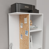 Combo Escritorio y Silla Home Eames Blanco 120x140cm sin Cajones y con Organizador de Libros - ESCRITORIOS | Bylmo