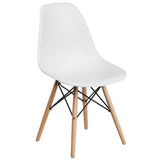 Combo Escritorio y Silla Home Eames Blanco 120x140cm sin Cajones y con Organizador de Libros - ESCRITORIOS | Bylmo