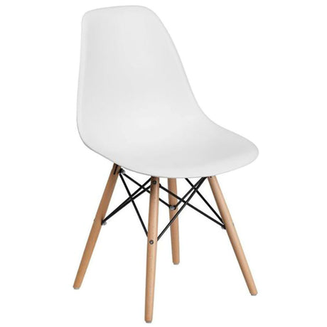 Combo Escritorio y Silla Home Eames Blanco 120x140cm sin Cajones y con Organizador de Libros - ESCRITORIOS | Bylmo