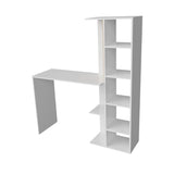 Combo Escritorio y Silla Home Office Blanco 120x140cm sin Cajones y con Organizador de Libros - ESCRITORIOS | Bylmo