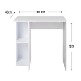Combo Panel Tocador con Escritorio Hollywood Blanco 80x70cm de Un Puesto con Iluminación LED - TOCADORES | Bylmo