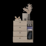 Cómoda Havana Cotta y Blanco 80x89cm de Cuatro Hileras con Cuatro Cajones - CAJONERAS Y COMODAS | Bylmo