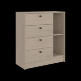 Cómoda Havana Cotta y Blanco 80x89cm de Cuatro Hileras con Cuatro Cajones - CAJONERAS Y COMODAS | Bylmo