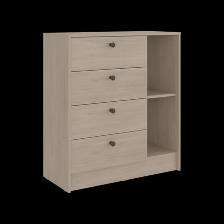 Cómoda Havana Cotta y Blanco 80x89cm de Cuatro Hileras con Cuatro Cajones - CAJONERAS Y COMODAS | Bylmo