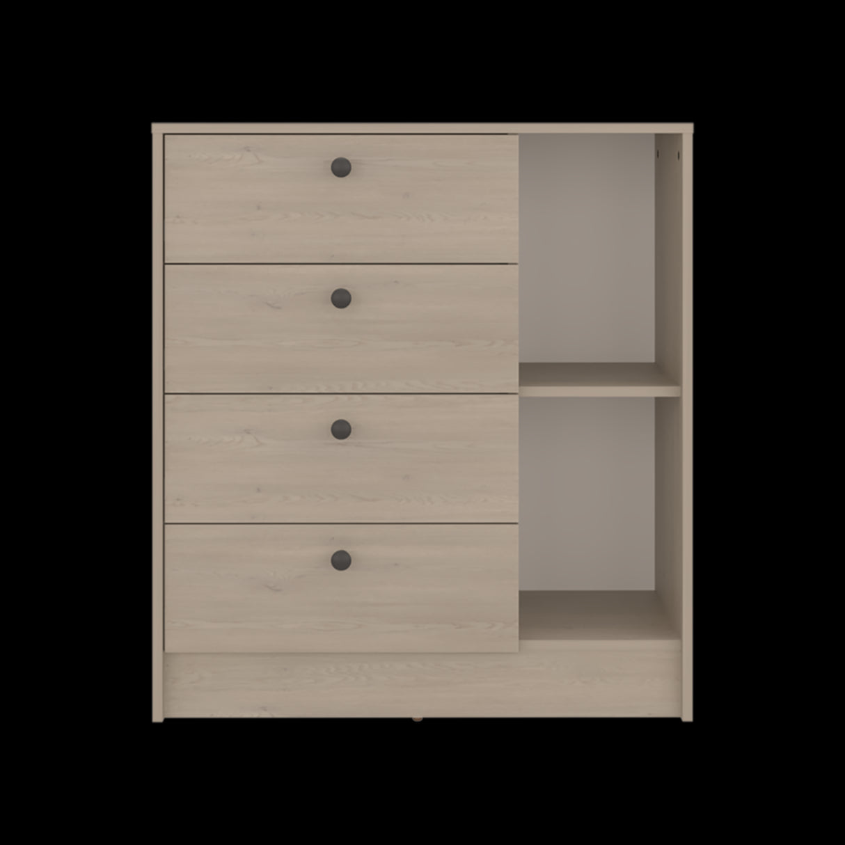 Cómoda Havana Cotta y Blanco 80x89cm de Cuatro Hileras con Cuatro Cajones - CAJONERAS Y COMODAS | Bylmo