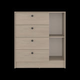 Cómoda Havana Cotta y Blanco 80x89cm de Cuatro Hileras con Cuatro Cajones - CAJONERAS Y COMODAS | Bylmo