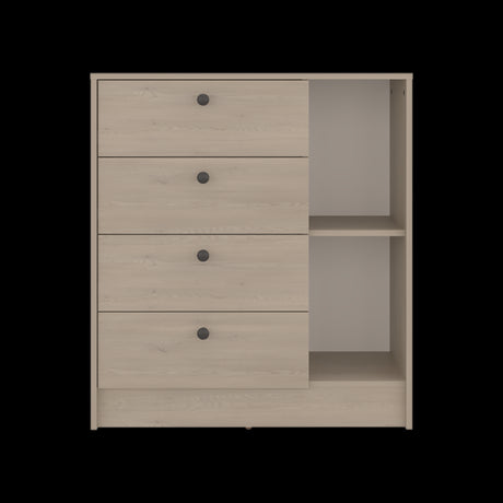 Cómoda Havana Cotta y Blanco 80x89cm de Cuatro Hileras con Cuatro Cajones - CAJONERAS Y COMODAS | Bylmo