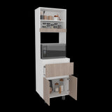 Alacena Express Blanco y Bardolino 60.2x194cm con Un Cajón y con Dos Puertas - ALACENAS Y MUEBLES MICROONDAS | Bylmo