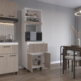 Alacena Express Blanco y Bardolino 60.2x194cm con Un Cajón y con Dos Puertas - ALACENAS Y MUEBLES MICROONDAS | Bylmo