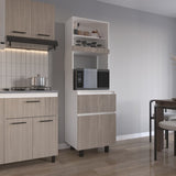Alacena Express Blanco y Bardolino 60.2x194cm con Un Cajón y con Dos Puertas - ALACENAS Y MUEBLES MICROONDAS | Bylmo
