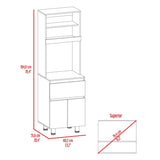 Alacena Express Blanco y Bardolino 60.2x194cm con Un Cajón y con Dos Puertas - ALACENAS Y MUEBLES MICROONDAS | Bylmo