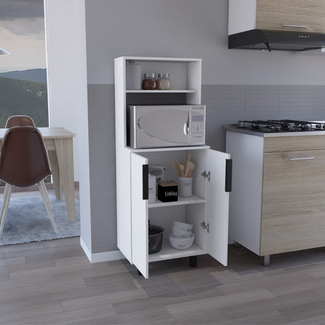 Alacena Oshawa Blanco 54x140cm sin Cajones y con Dos Puertas - ALACENAS Y MUEBLES MICROONDAS | Bylmo