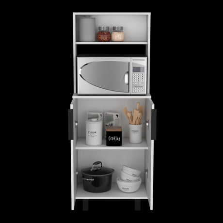 Alacena Oshawa Blanco 54x140cm sin Cajones y con Dos Puertas - ALACENAS Y MUEBLES MICROONDAS | Bylmo
