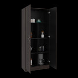 Alacena Dante Nogal y Wengue 76.5x181.2cm sin Cajones y con Dos Puertas - ALACENAS Y MUEBLES MICROONDAS | Bylmo